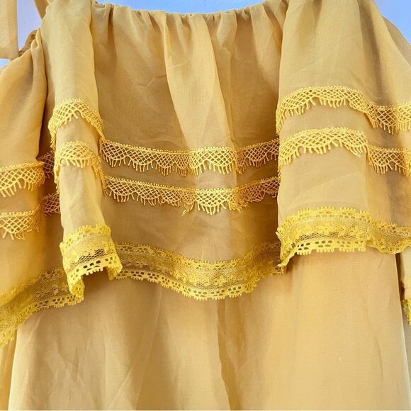 Revolve Tularosa Marigold Yellow Chelsea Babydoll Lace Mini Dress - Picture 10 of 12